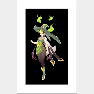 Green Wizard Girl Posters and Art